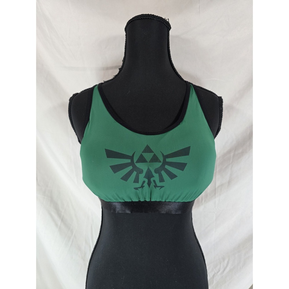 Legend Of Zelda Padded Sports Bra, Large L,  Green And Ready For Battle